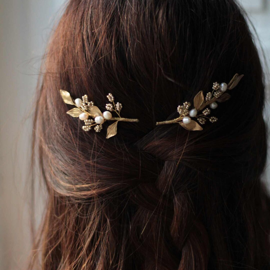 peinetas lily florales oro