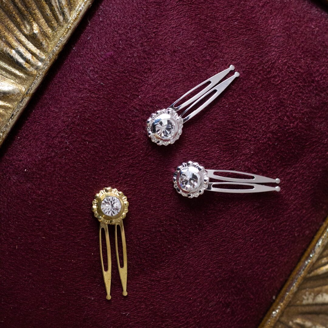 Puntos de luz barrocos plateados dorados Larrier studio joyas horquillas