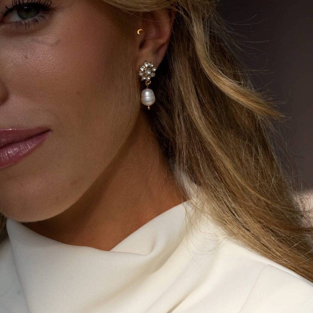 pendientes Capri perla blanca